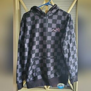 Tony Hawk Checkered Hoodie in Black and Gray